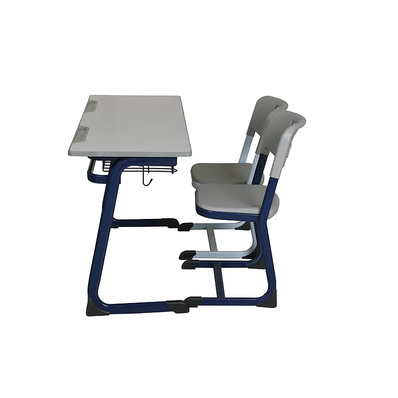 Wood school furniture sets American design double desk and chair primary student table