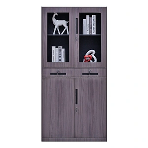 Modern office transfer cabinet with two drawers and glass doors