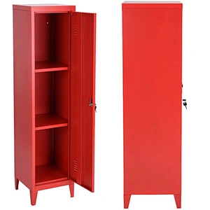 Red color Steel Closet Single Door Steel Lockers Used Steel Cabinet Lockers