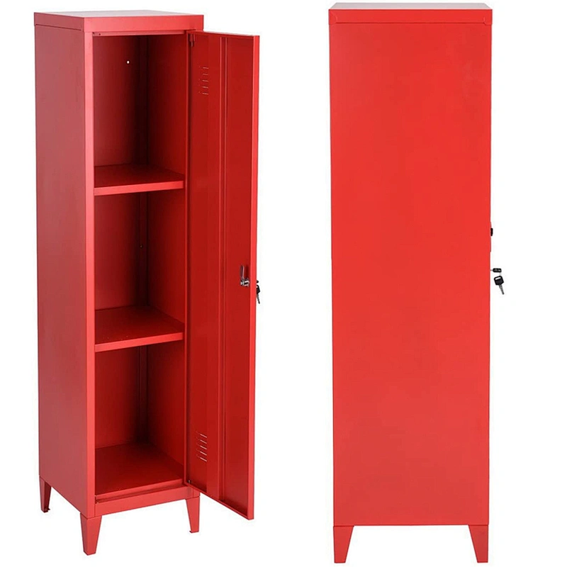 Red color Steel Closet Single Door Steel Lockers Used Steel Cabinet Lockers