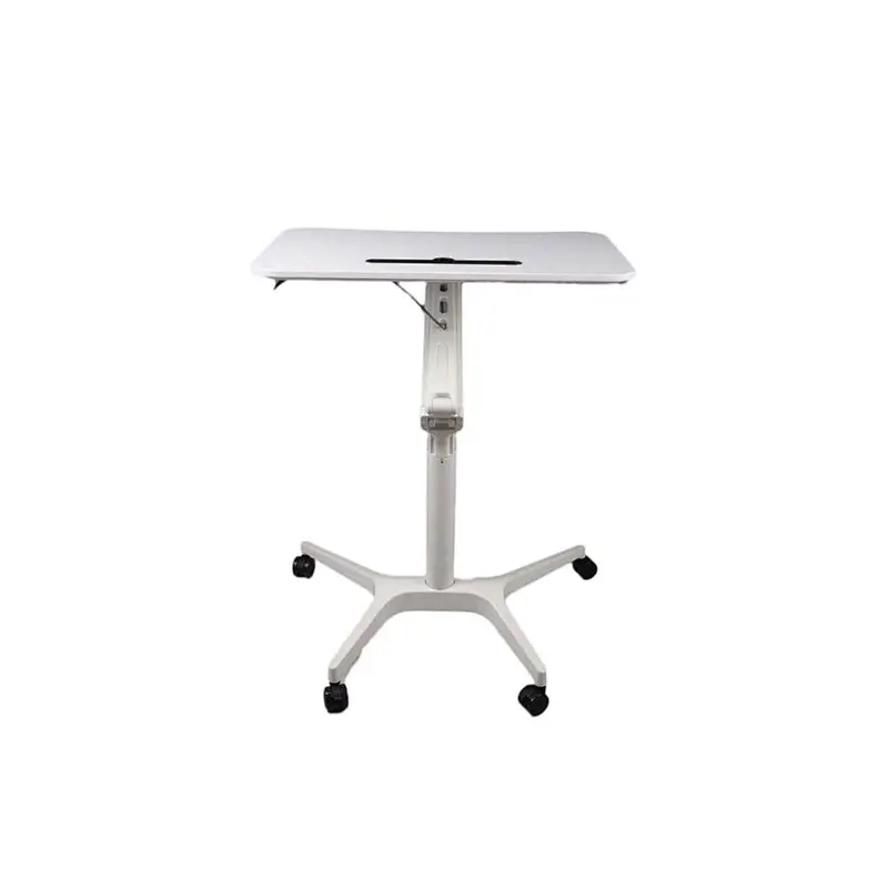 Height Adjustable Rolling Sit Stand Workstation with Casters with Gas Spring Lift Mechanism