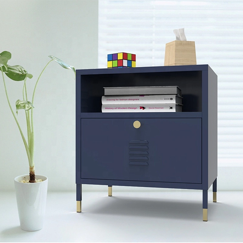 Sofa side low standing metal Nordic style nightstand locker side end table