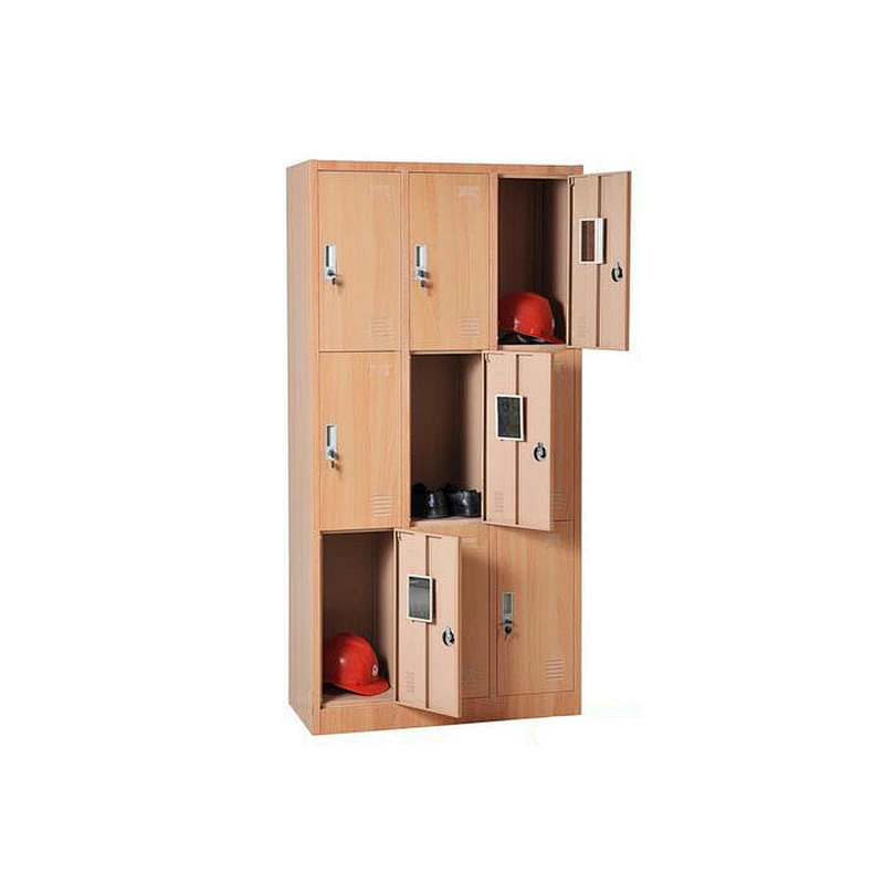 9 door steel locker cupboard  shelf sports lockers Brick color steel locker