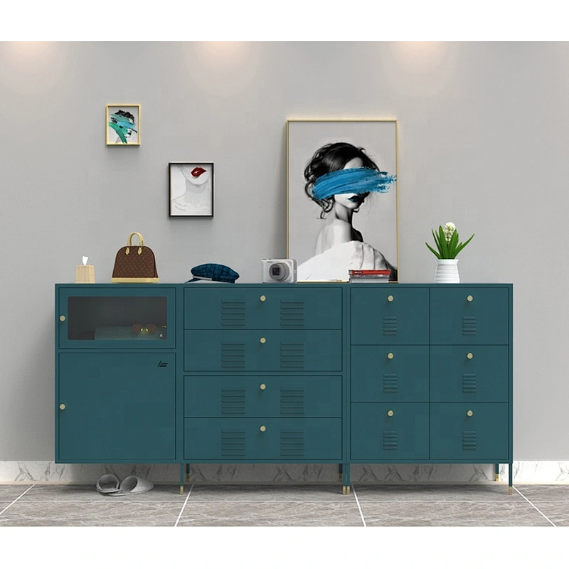 New design fancy 4 drawer steel metal multi layer living room cabinet organizer storage drawers