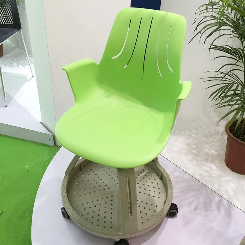 School foldable movable conference chairs stackable plastic training chair with writing pad