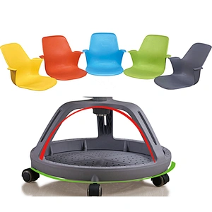 Student Furniture School Wheeling Plastic Study Chair with Writing Pad modern design