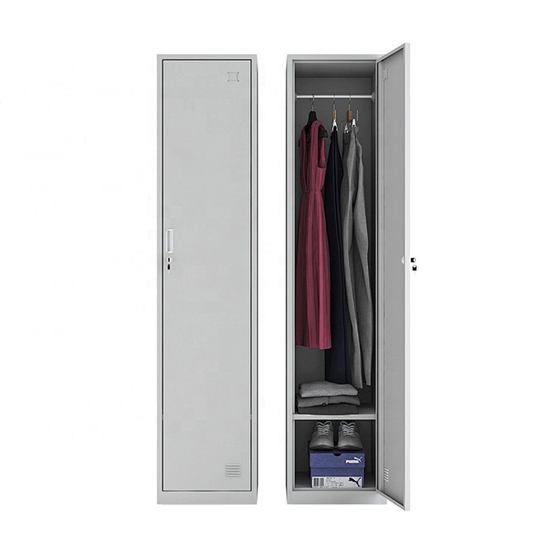 Amazon cheap home gym storage wardrobe steel locker cabinet single door clothes staff metal locker