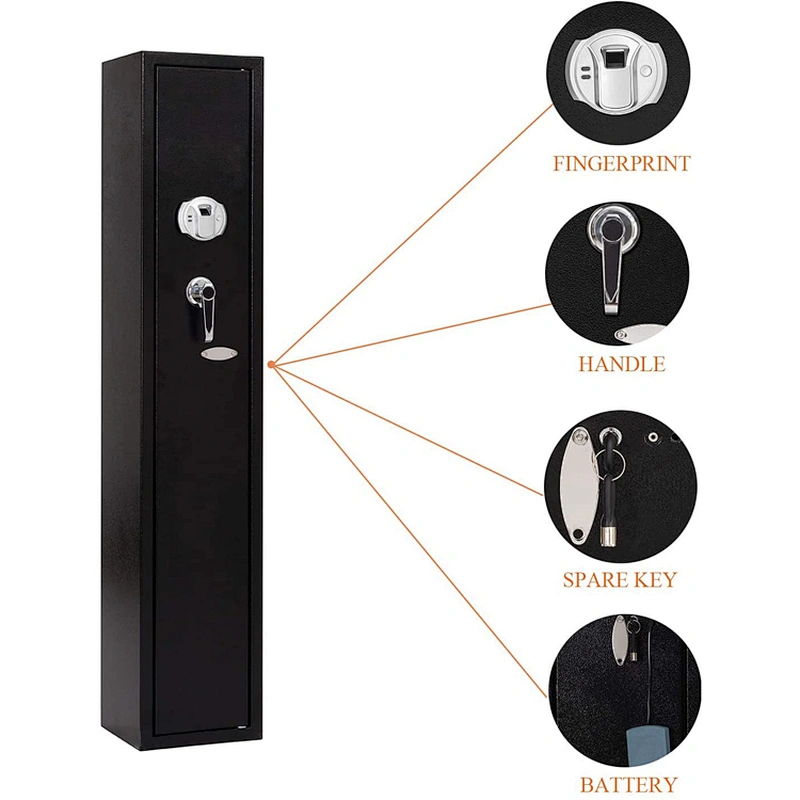 fingerprint lock gun safe metal hidden gun cabinet with rifle cabinet