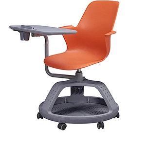 Plastic Mobile Training Chairs With Storage Modern Swivel Plastic Tablet Chair School Chairs With Arm