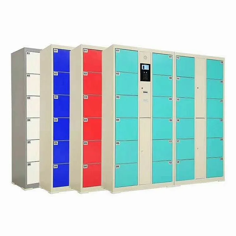 Steel Smart Fingerprint operate Lockers Luggage Storage Electronic Supermarket Metal Cabinet