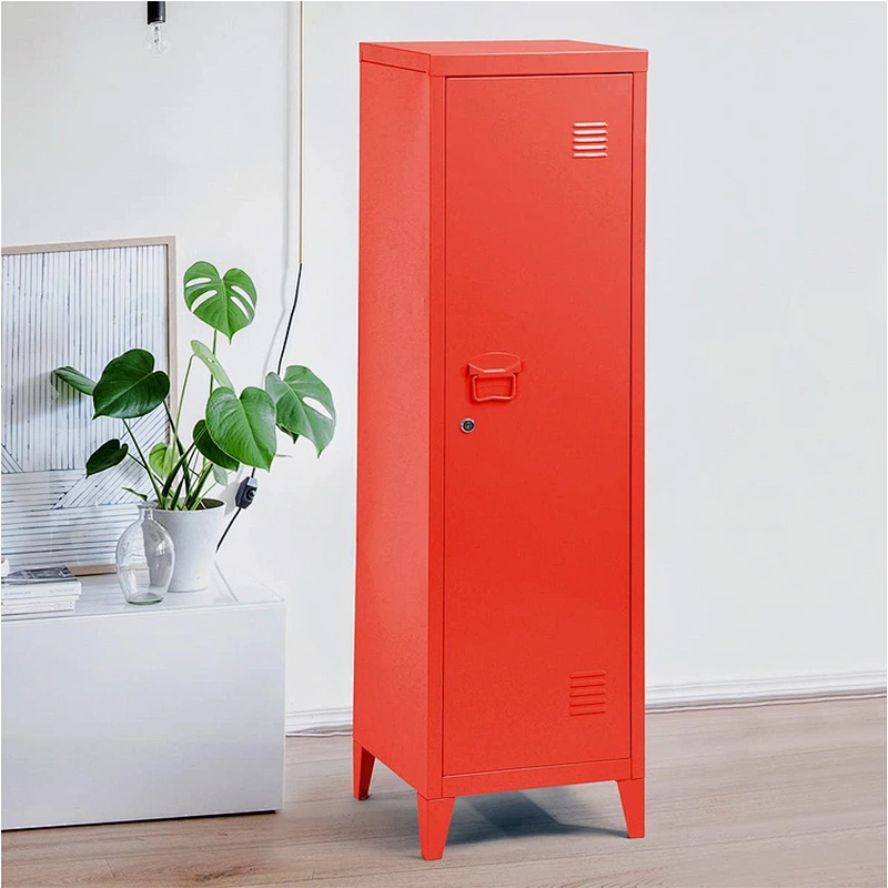 Red color Steel Closet Single Door Steel Lockers Used Steel Cabinet Lockers