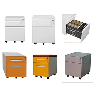 High quality mobile pedestal metal 2 drawers with castor file cabinet