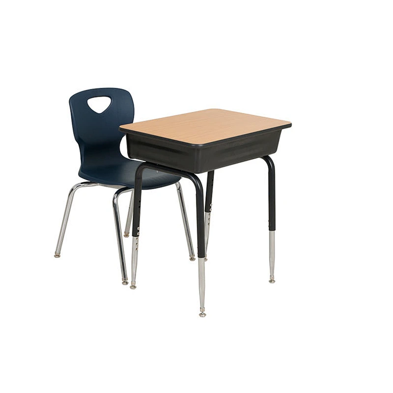 Hot sale school furniture single desk and chair single height adjustable student desk and chair