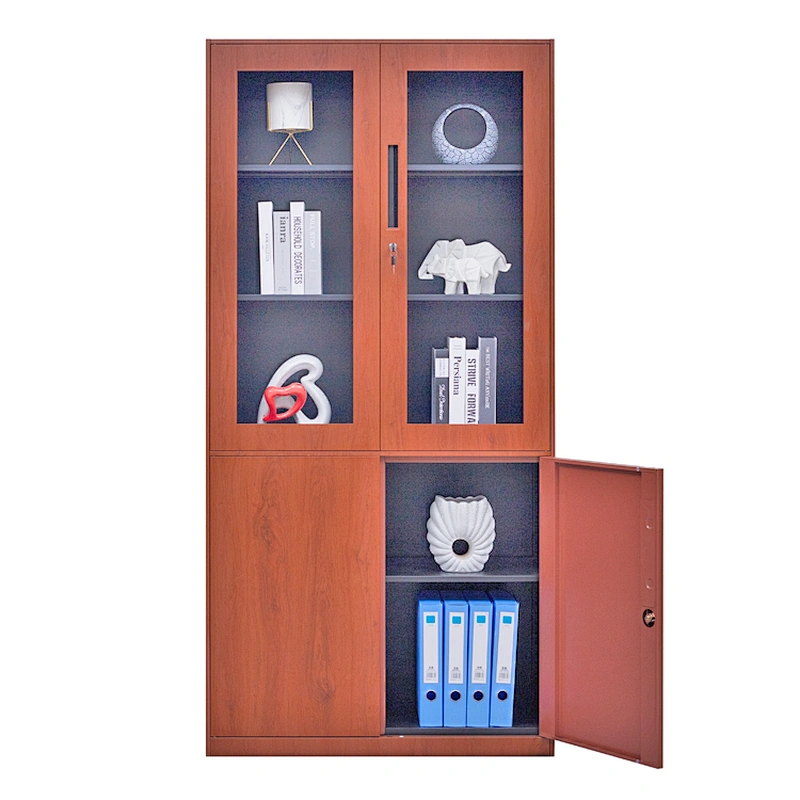 Modern simple glass door steel transfer file cabinet with lock