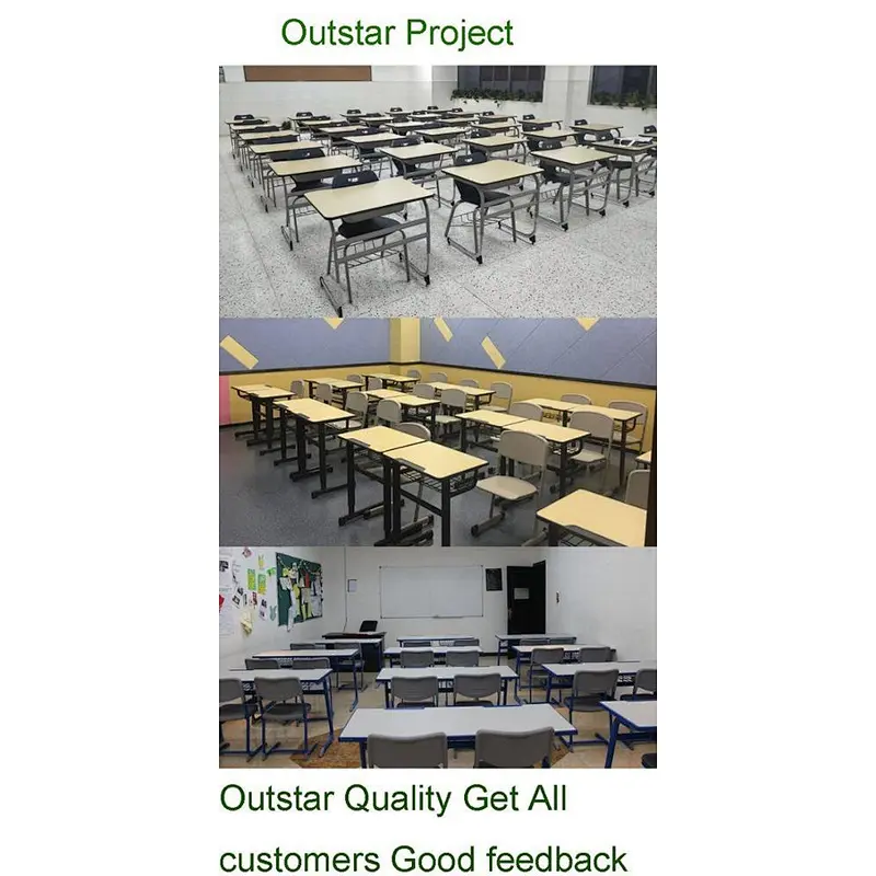 Hot sell Wholesale classroom furniture metal plastic school desk and chair for student
