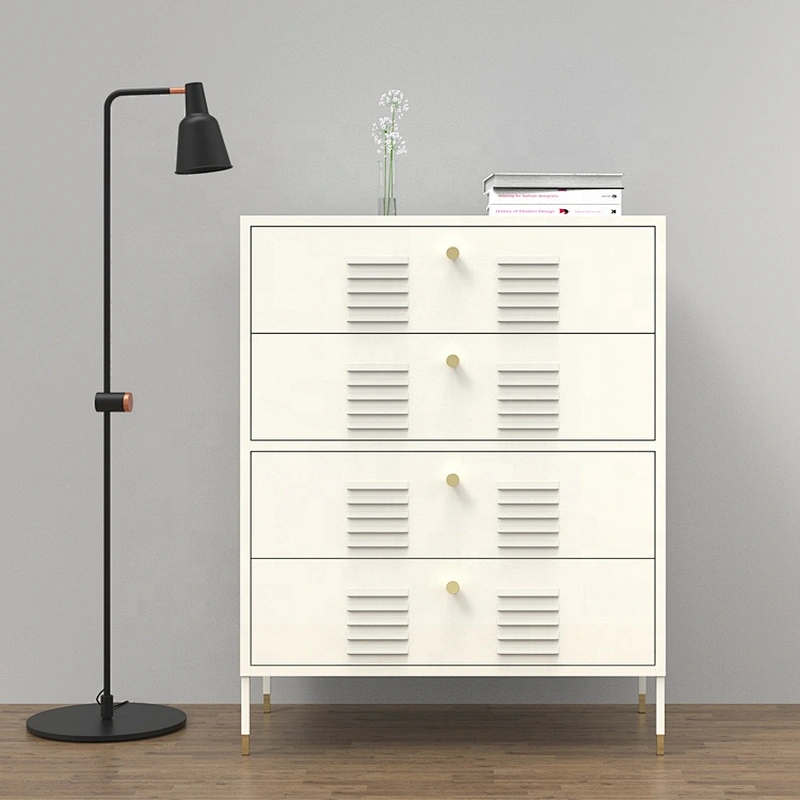 New design fancy 4 drawer steel metal multi layer living room cabinet organizer storage drawers