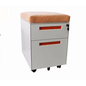 2 drawer filing cupboard durable steel mobile pedestal cabinet with universal wheel office furniture cushion on top
