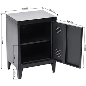 Metal  bed beside table black color living room furniture cabinets storage