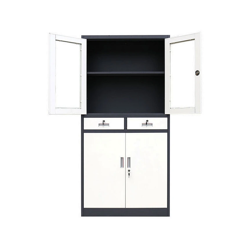 Storage cupboard steel folding cupboard Glass door folding filing cabinet