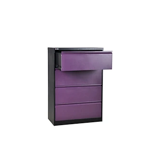 Factory colored 3 drawer lateral file cabinet steel office file document storage drawer metal filing cabinet