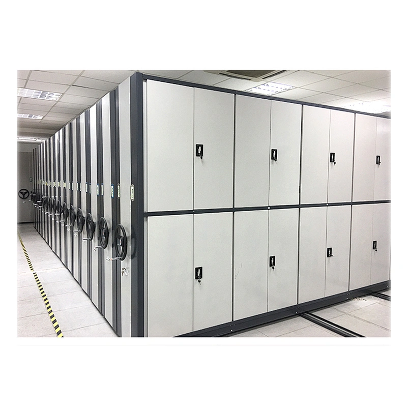 Customize Steel manual hanging storage system library mechanical movable compact shelves mobile file compactor