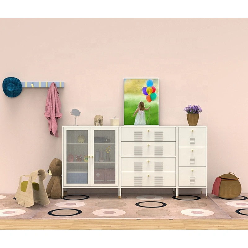New design fancy 4 drawer steel metal multi layer living room cabinet organizer storage drawers