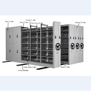 Customized KD Iron Office Filing Storages Compactor Manual Moving Shelves