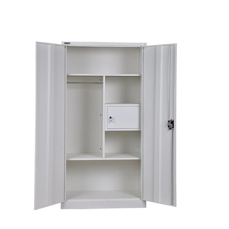 commercial use  home use two doors metal filing locker stainless storage cabinet office furniture with inner safebox