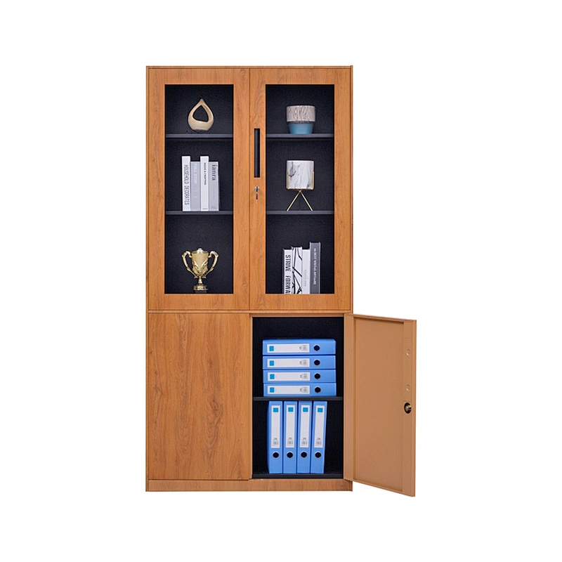 Modern simple glass door steel transfer file cabinet with lock