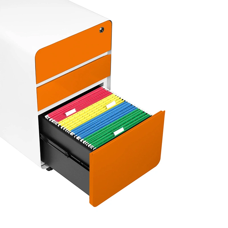 High quality Office Equipment Steel Storage Cabinets 3 Drawer Metal Mobile Pedestal With Wheels