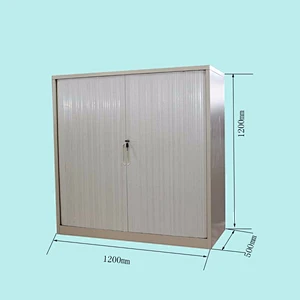 All Glass Window Vertical Tambour Door Filing Cabinet with Material Steel Lockers