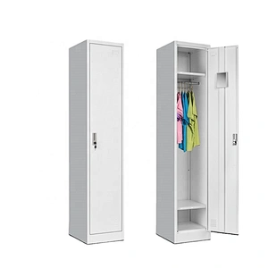 Amazon cheap home gym storage wardrobe steel locker cabinet single door clothes staff metal locker