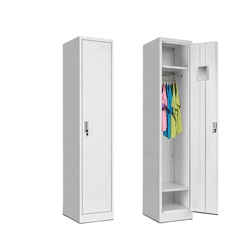 Amazon cheap home gym storage wardrobe steel locker cabinet single door clothes staff metal locker