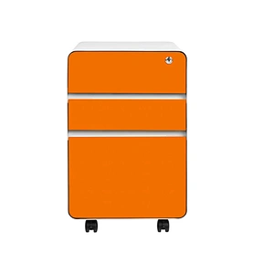 High quality Office Equipment Steel Storage Cabinets 3 Drawer Metal Mobile Pedestal With Wheels