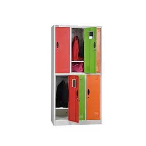 Metal Clothes Locker Steel Gray 6 Door Sports Business Company Security Gym Locker Storage Chemical Storing Cabinet