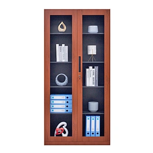 Wood Grain Pattern Metal Door Steel Filing Storage Cabinet