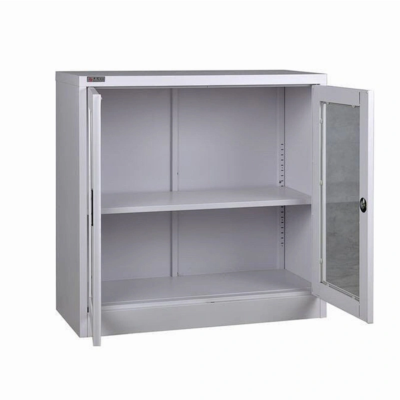 Office use knock down swing glass door short steel  file cabinet