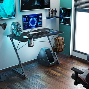 Modern customize professional stand black gaming computer table rgb gaming desk with monitor stand