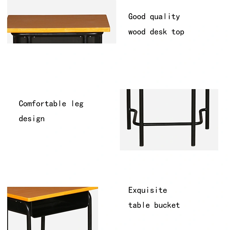 Hot sale comfortable university school furniture single desk and chair