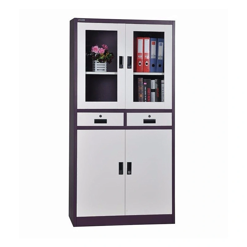 Storage cupboard steel folding cupboard Glass door folding filing cabinet