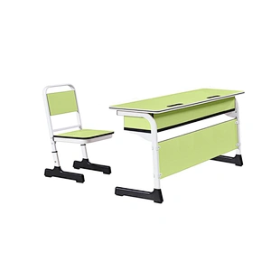 Double desk and chair sandwich plate study desk and chair/university Student desk and bench/college School Furniture