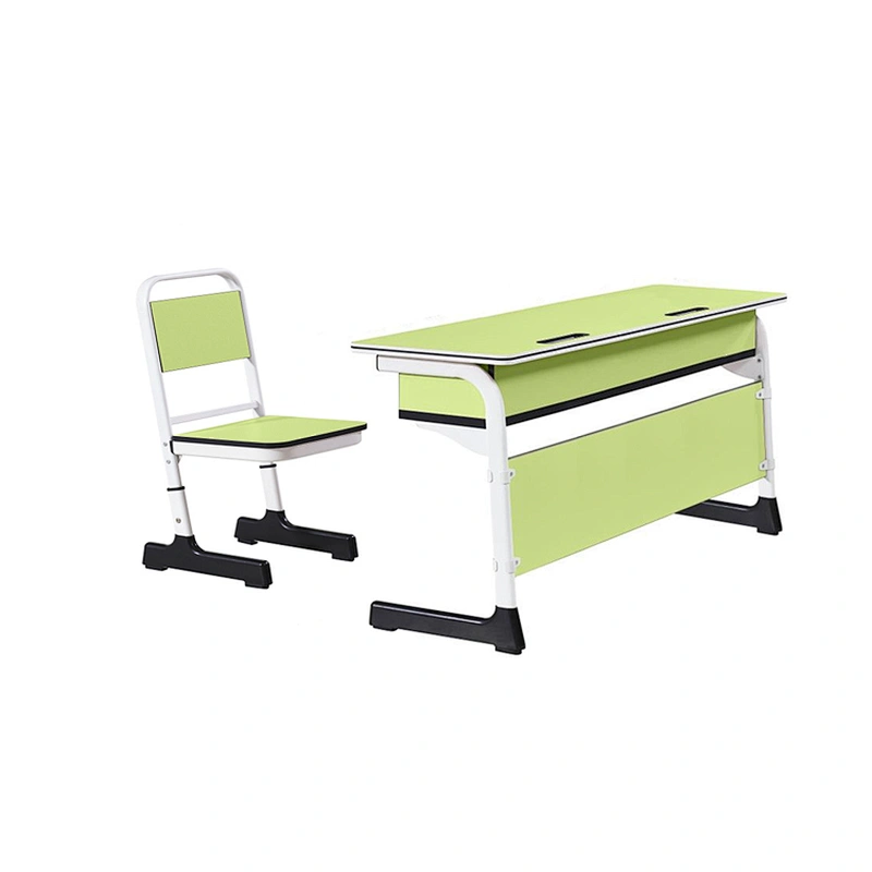 Double desk and chair sandwich plate study desk and chair/university Student desk and bench/college School Furniture
