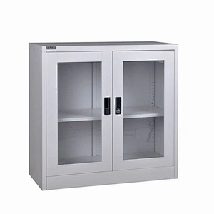 Office use knock down swing glass door short steel  file cabinet