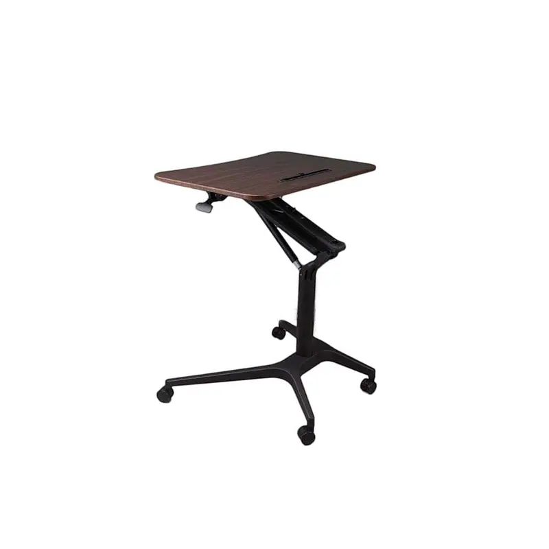 Height Adjustable Rolling Sit Stand Workstation with Casters with Gas Spring Lift Mechanism