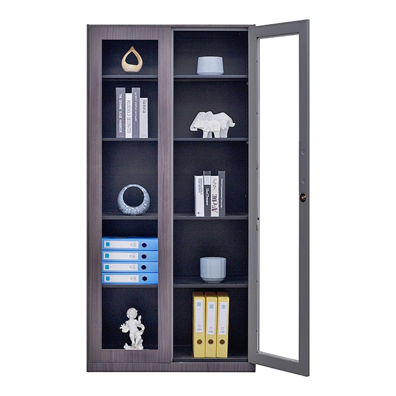 Wood Grain Pattern Metal Door Steel Filing Storage Cabinet