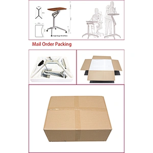 Height Adjustable Rolling Sit Stand Workstation with Casters with Gas Spring Lift Mechanism