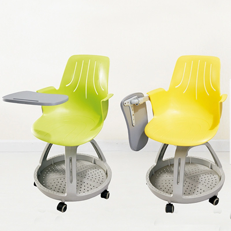 Henan Popular Plastic Customer-made Outsatr Meeting Pad Attached Pp Writing Chair With Tablet