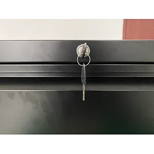 KD black office storage cupboard 3 drawer lateral foldable filing cabinet