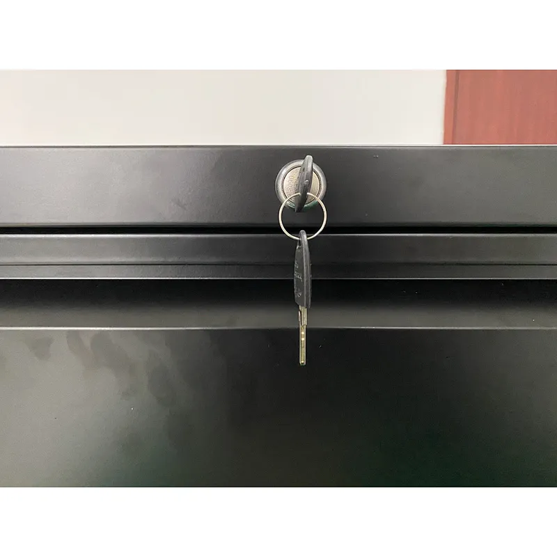 KD black office storage cupboard 3 drawer lateral foldable filing cabinet