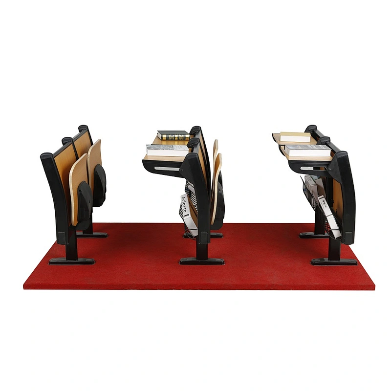 2019 New  Design Lecture Hall Chair With Writing Tablet Damping Springback Mechanism Folding Chair With Desk